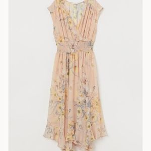 H&M Dress with Smocking light beige floral dress